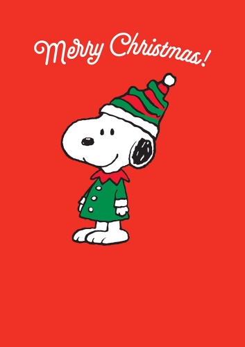 Snoopy Merry Christmas Elf Card